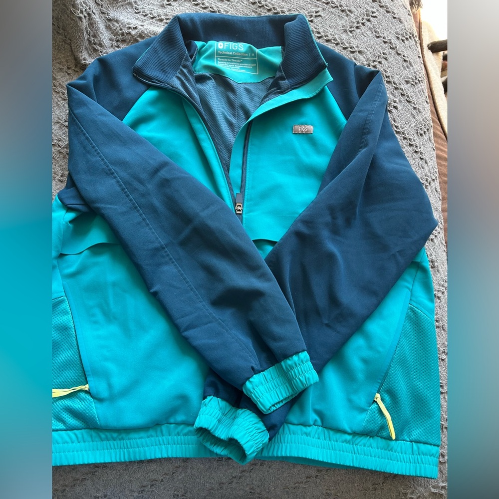 Teal and Blue FIGS Scrub Jacket